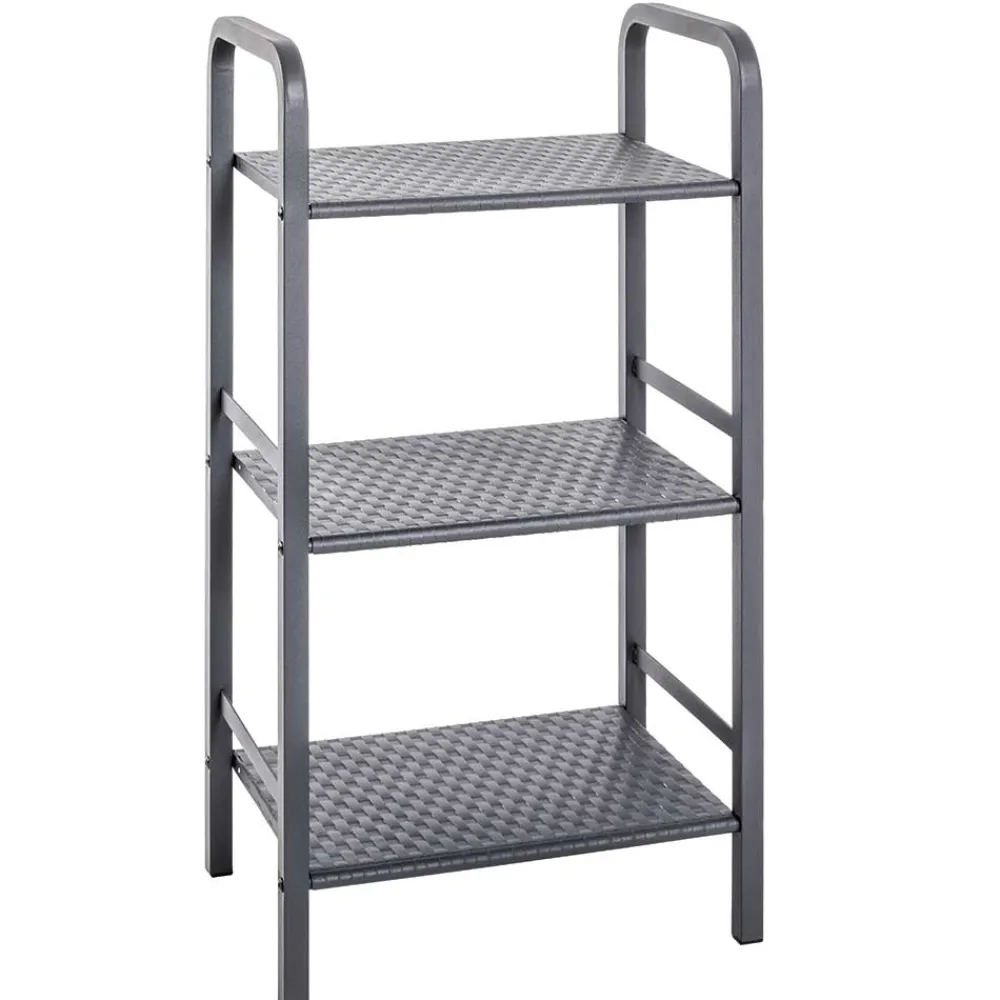 Wohnen Schmales Standregal aus grauem Stahl - Pazionan