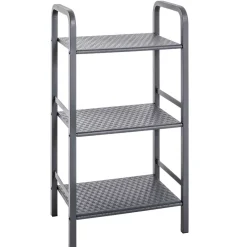 Wohnen Schmales Standregal aus grauem Stahl - Pazionan