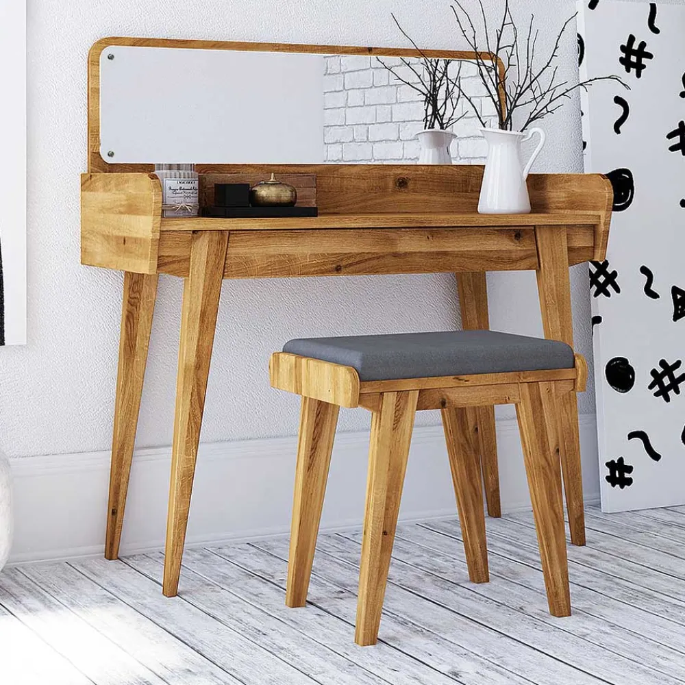 Wohnen Schminktisch & Hocker - moderner Retro Style - Hardus (zweiteilig)