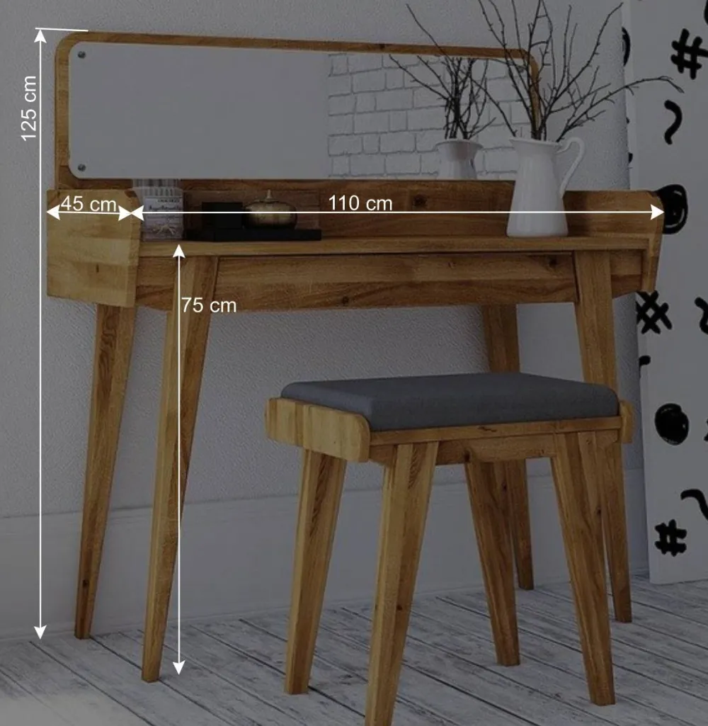 Wohnen Schminktisch & Hocker - moderner Retro Style - Hardus (zweiteilig)