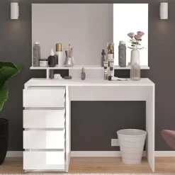 Wohnen Schminktisch mit Spiegel & Ablage - Evyla