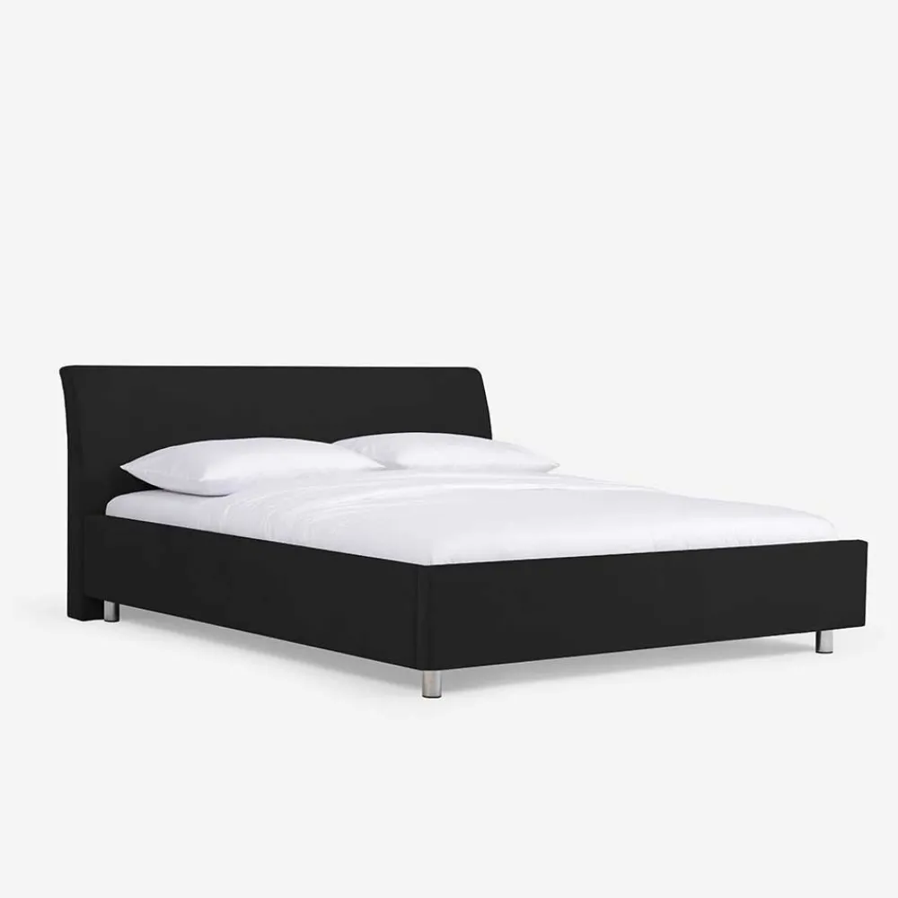 Wohnen Betten|Betten*Schönes Stoffbett Fidelphia in Schwarz