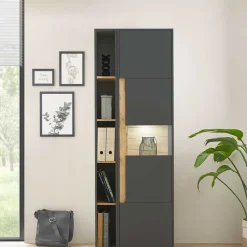 Wohnen Home Office Möbel|Büro Komplett*Schrank & schmales Regal Set - Ahilav (zweiteilig)