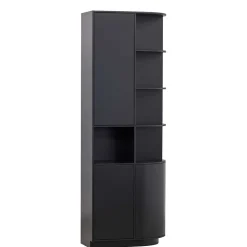 Wohnen Esszimmer-Vitrinen*Schrank einseitig abgerundet in Schwarz - Niwidus