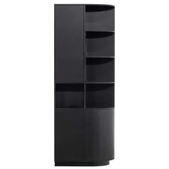 Wohnen Esszimmer-Vitrinen*Schrank einseitig abgerundet in Schwarz - Niwidus