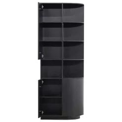 Wohnen Esszimmer-Vitrinen*Schrank einseitig abgerundet in Schwarz - Niwidus