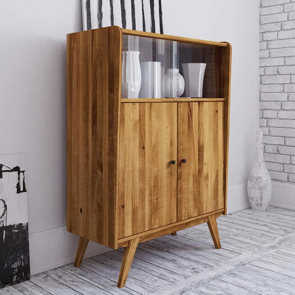 Wohnen Schrank im Mid Century Stil aus Wildeiche Holz - Hardus