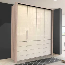 Wohnen Kleiderschränke|Kleiderschränke*Schrank mit acht Schubladen & zwei Falttüren - Rativian