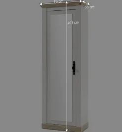 Wohnen Schrank mit Spiegeltür & Garderobe - Nedita (dreiteilig)