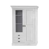 Wohnen Esszimmer-Vitrinen*Schrank Vitrine Satumare in Weiß Kiefer teilmassiv