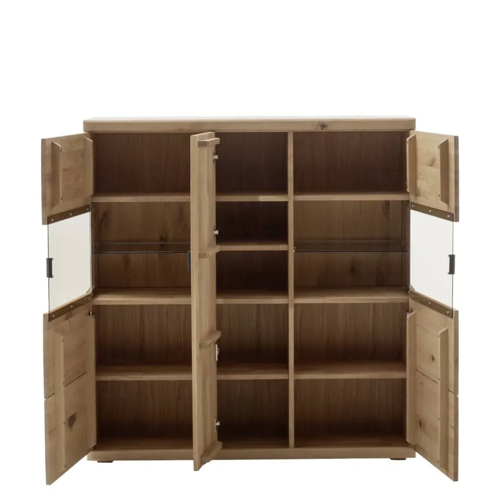 Wohnen Schrankvitrine aus hellem Asteiche Massivholz - Losiamos