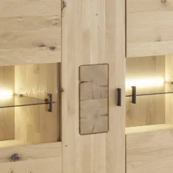 Wohnen Schrankvitrine aus hellem Asteiche Massivholz - Losiamos