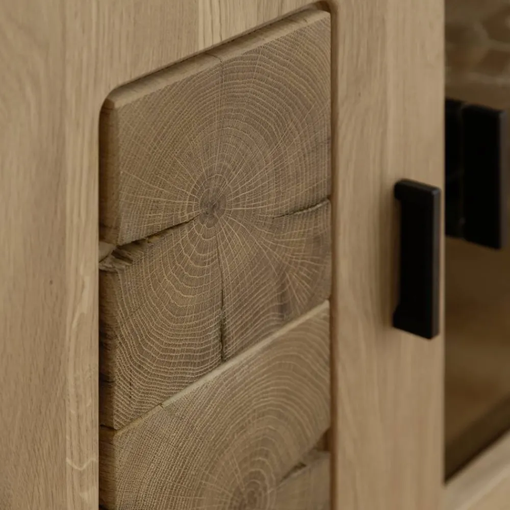 Wohnen Schrankvitrine aus hellem Asteiche Massivholz - Losiamos