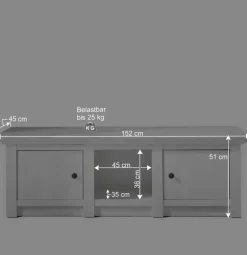Wohnen Schrankwand Chelles im weißem Landhaus-Stil (vierteilig)