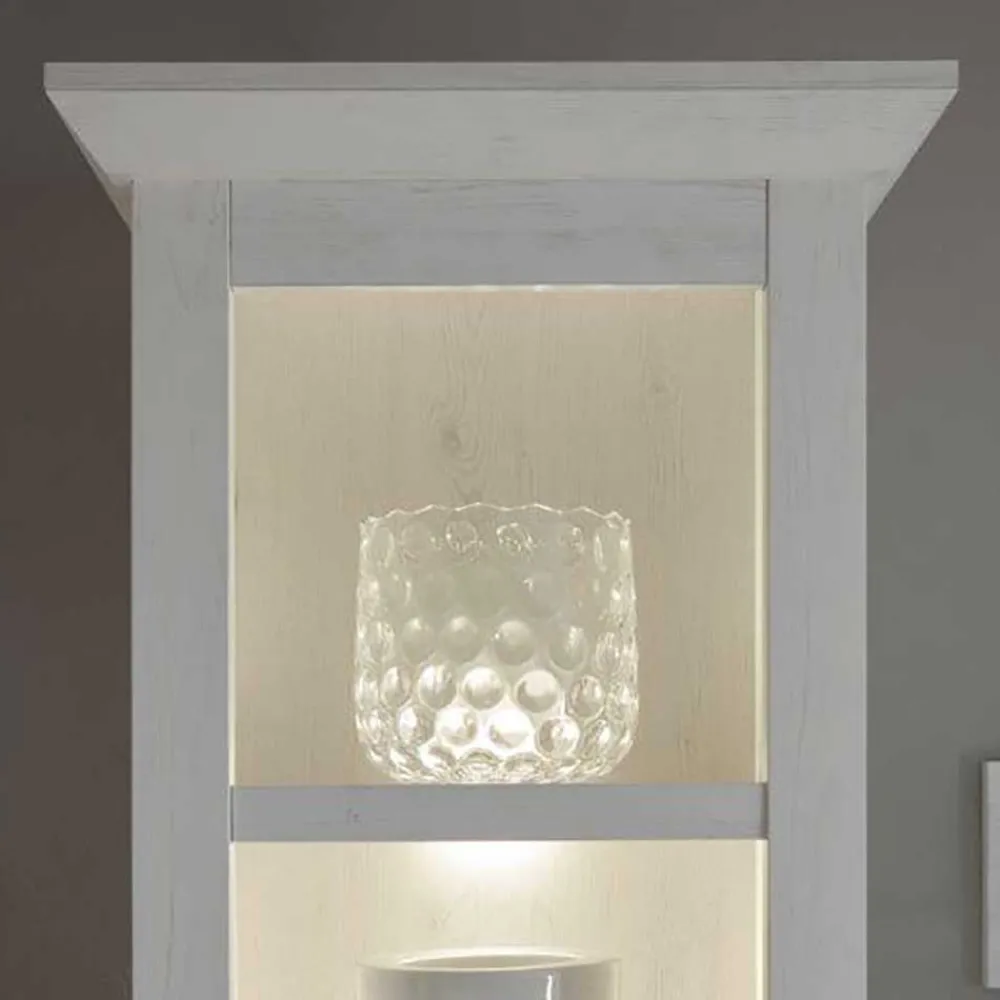 Wohnen Schrankwand Chelles im weißem Landhaus-Stil (vierteilig)