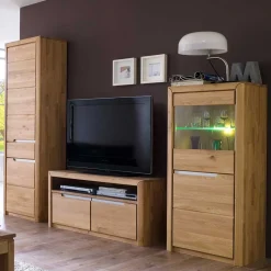 Wohnen Wohnwände|Wohnwand*Schrankwand Croconia aus Wildeiche massiv (dreiteilig)