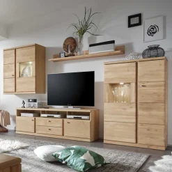 Wohnen Wohnwände|Wohnwand*Schrankwand Smonia aus Wildeiche Bianco (vierteilig)