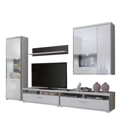 Wohnen Wohnwände|Wohnwand*Schrankwand Tacroma in Weiß Hochglanz (fünfteilig)