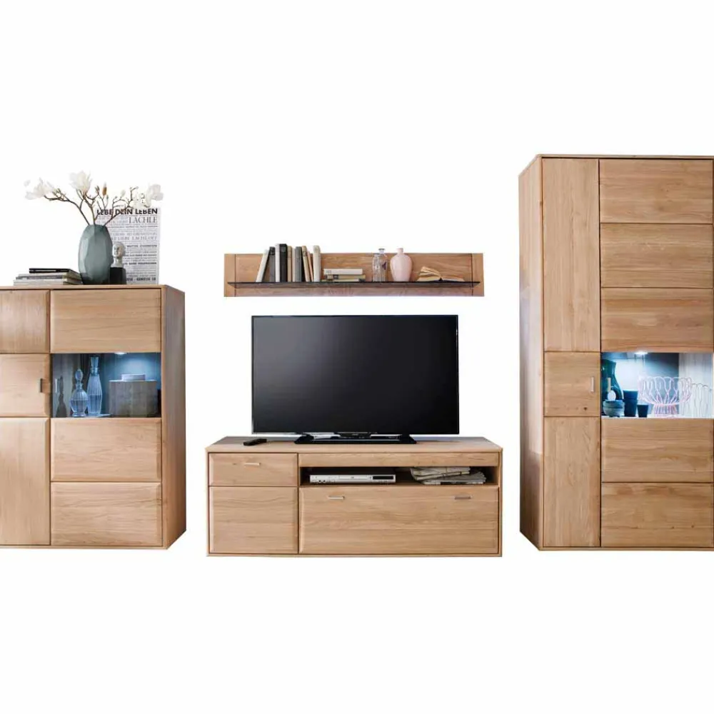 Wohnen Wohnwände|Wohnwand*Schrankwand Vernella in Eiche Bianco (vierteilig)