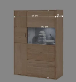 Wohnen Wohnwände|Wohnwand*Schrankwand Vernella in Eiche Bianco (vierteilig)