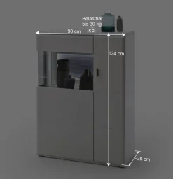 Wohnen Schrankwand Wohnzimmer in Weiß - Hazime (vierteilig)