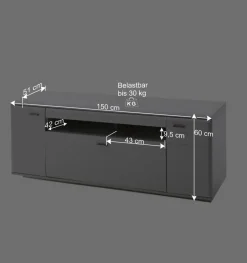 Wohnen Schrankwand Wohnzimmer in Weiß - Hazime (vierteilig)