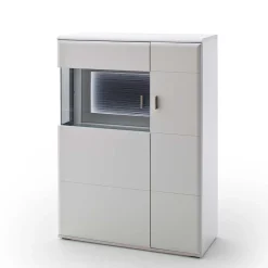 Wohnen Schrankwand Wohnzimmer in Weiß - Hazime (vierteilig)