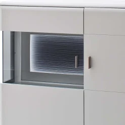 Wohnen Schrankwand Wohnzimmer in Weiß - Hazime (vierteilig)