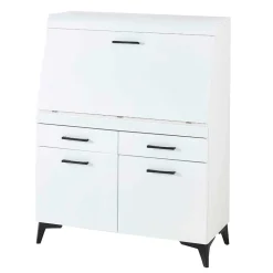 Wohnen Weiße Möbel|Sideboards & Kommoden*Schreibschrank mit Klappe & zwei Türen - Quakes