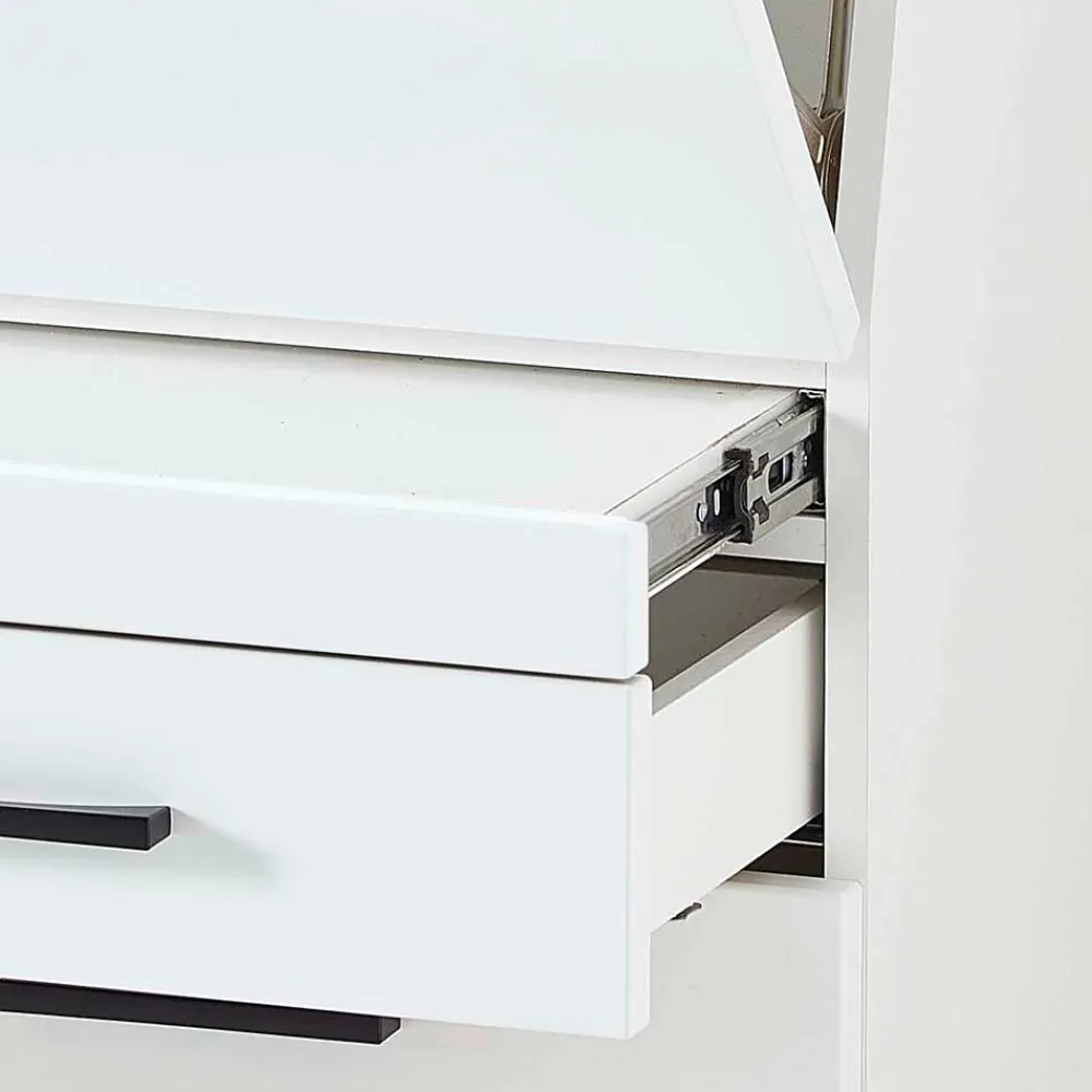Wohnen Weiße Möbel|Sideboards & Kommoden*Schreibschrank mit Klappe & zwei Türen - Quakes