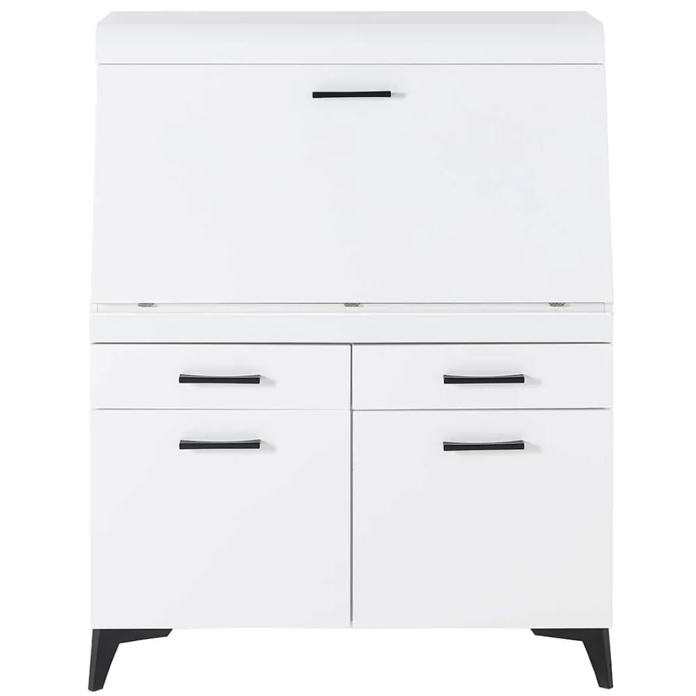 Wohnen Weiße Möbel|Sideboards & Kommoden*Schreibschrank mit Klappe & zwei Türen - Quakes