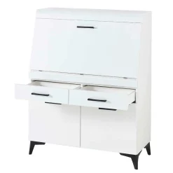 Wohnen Weiße Möbel|Sideboards & Kommoden*Schreibschrank mit Klappe & zwei Türen - Quakes