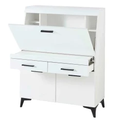 Wohnen Weiße Möbel|Sideboards & Kommoden*Schreibschrank mit Klappe & zwei Türen - Quakes