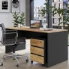 Wohnen Graue Möbel|Bürotische*Schreibtisch & Rollcontainer 158x79 cm - Contrage (zweiteilig)