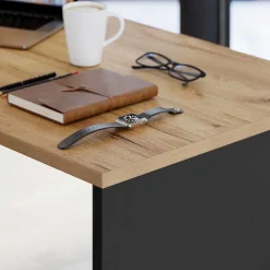 Wohnen Graue Möbel|Bürotische*Schreibtisch & Rollcontainer 158x79 cm - Contrage (zweiteilig)