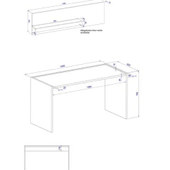 Wohnen Schreibtisch & Wandboard modern - Nonessia (zweiteilig)