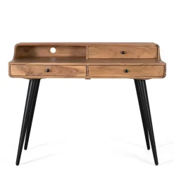 Wohnen Schwarze Möbel|Naturholzmöbel*Schreibtisch aus Akazie Massivholz - Sugora