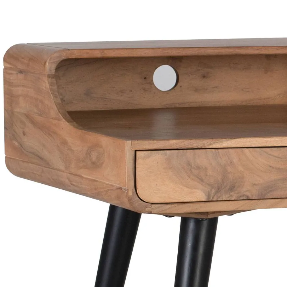 Wohnen Schwarze Möbel|Naturholzmöbel*Schreibtisch aus Akazie Massivholz - Sugora