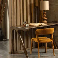 Wohnen Schreibtisch aus Mangoholz in Walnuss Braun - Tadeuz