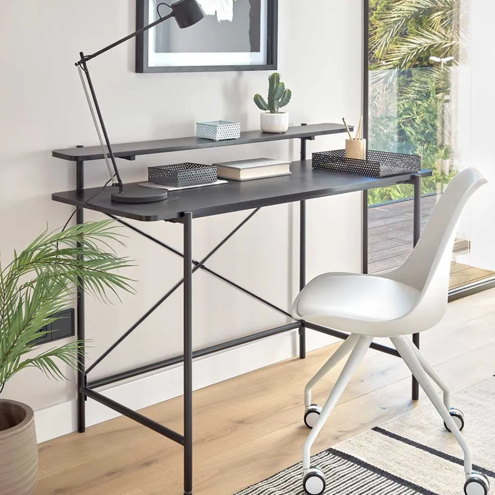 Wohnen Bürotische*Schreibtisch aus Metall in Schwarz - Andjes