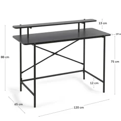Wohnen Bürotische*Schreibtisch aus Metall in Schwarz - Andjes