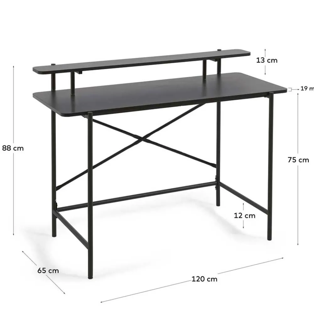 Wohnen Bürotische*Schreibtisch aus Metall in Schwarz - Andjes