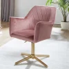 Wohnen Schreibtisch Drehsessel in Rosa Samt - Tsinaton