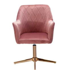 Wohnen Schreibtisch Drehsessel in Rosa Samt - Tsinaton