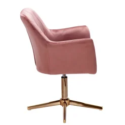 Wohnen Schreibtisch Drehsessel in Rosa Samt - Tsinaton