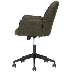 Wohnen Schreibtisch Drehstuhl aus Strukturstoff Oliv Grün - Alexandro