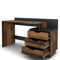 Kinder Wohnen Schreibtisch in Altholz Optik mit Anthrazit - Georgia