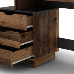 Kinder Wohnen Schreibtisch in Altholz Optik mit Anthrazit - Georgia