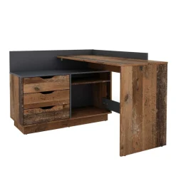 Wohnen Graue Möbel|Loft Möbel*Schreibtisch in Altholz Optik und Anthrazit - Egona