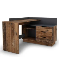 Wohnen Graue Möbel|Loft Möbel*Schreibtisch in Altholz Optik und Anthrazit - Egona